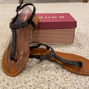 NWT Bamboo Black Sandals - Size 7.5